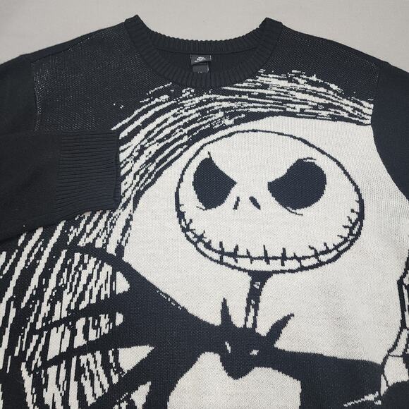 Disney The Nightmare Before Christmas Jack Skellington Sweater Men's Sz L - Picture 1 of 6